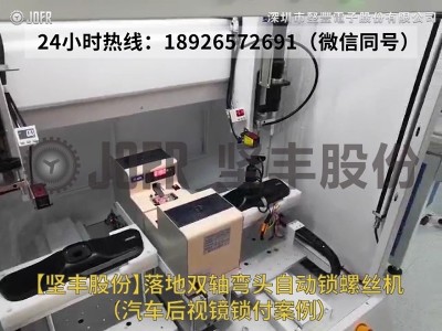落地双轴弯头自动锁螺丝机-（汽车后视镜锁付案例）